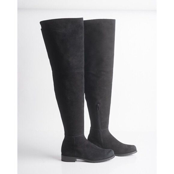 Stuart Weitzman Womens Black Suede Thigh High Boots Flats Pull On Sz US 6 - Picture 7 of 8